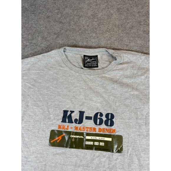 VINTAGE Y2K Karl Kani Jeans Shirt Mens 2XL Gray KJ68 Graphic Hip Hop Streetwear - Picture 5 of 7